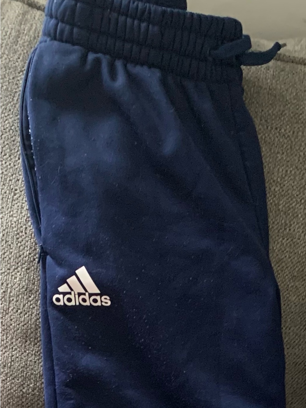 adidas Kids Navy Jogger Sweatpants with White Logo